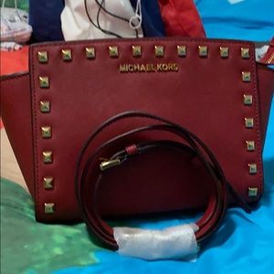 MK Studded crossbody - red